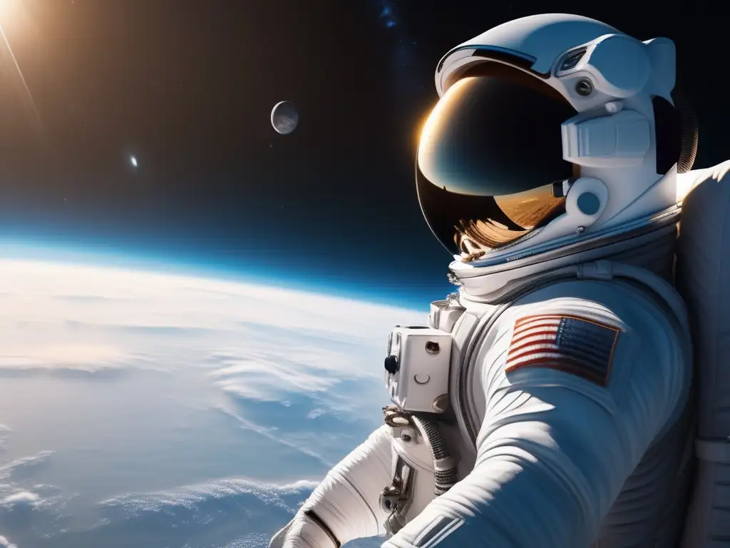Astronauta flotando en el espacio Astronauta flotando en el espacio, preparación física para viajar al espacio