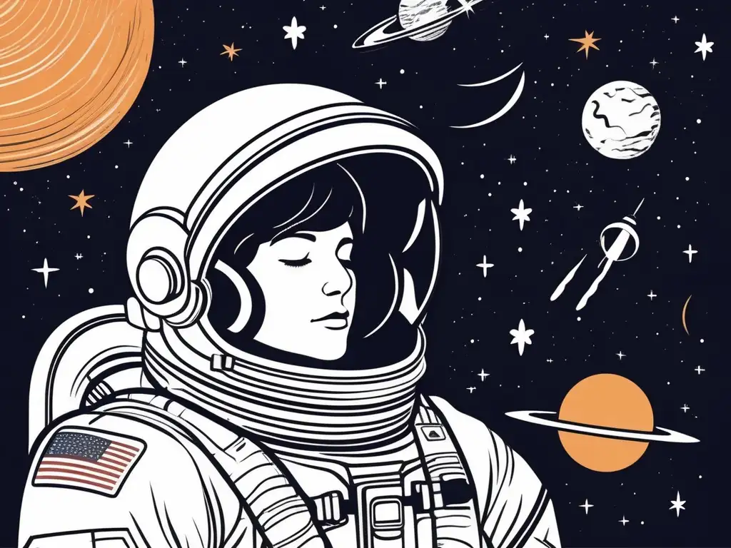 Tranquilidad en el espacio Astronauta sereno flotando en el espacio, rodeado de estrellas y galaxias