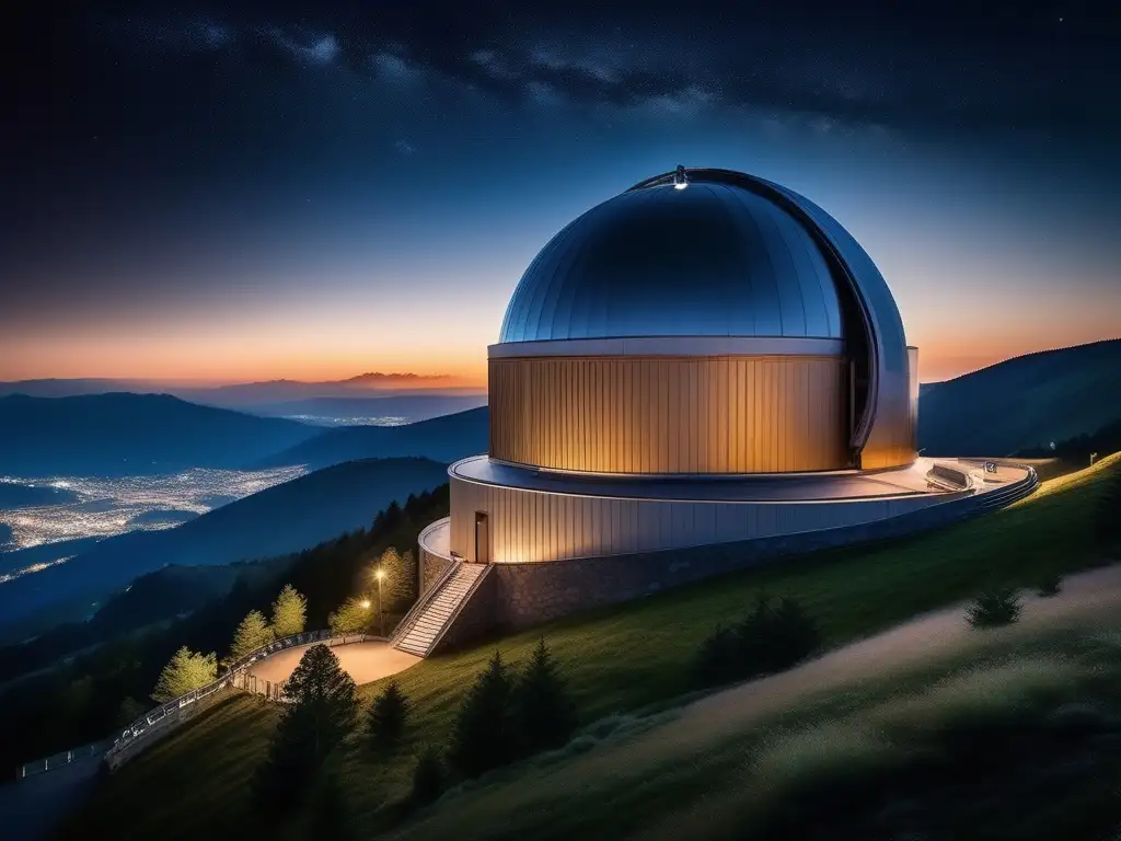 Observatorio nocturno: maravilla estelar Historia turismo astronómico: observación estelar en observatorio de montaña y cielo estrellado de 8k