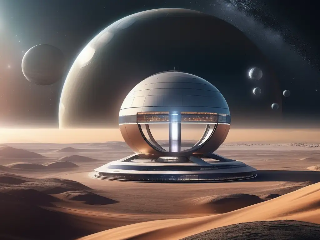 Colonia espacial futurista en el cosmos Aventura en colonia espacial de diseño futurista, turismo astronómico, vistas panorámicas celestiales