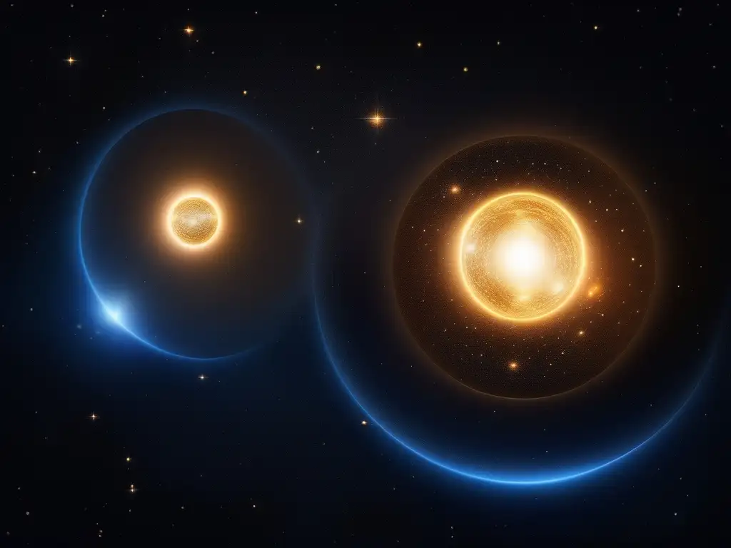 Estrellas binarias brillantes en el universo oscuro Estrellas binarias: parejas cósmicas en un vasto universo