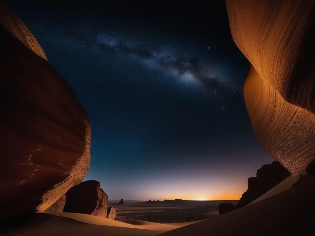 Noche estrellada en el desierto de Mali Destino astronómico en Malí: Explorando el universo desde el corazón estelar