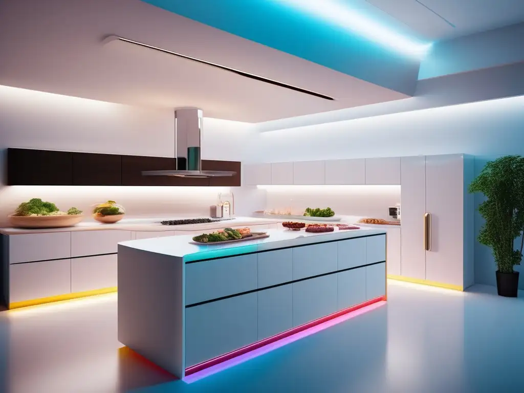 Futurista cocina espacial: alimentos nutritivos y diseño minimalista Cocina espacial futurista con alimentos saludables: consejos para exploradores