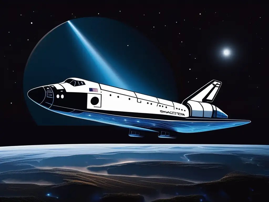 Elegante nave espacial flotando en el espacio Lanzamiento al futuro: Empresa líder en turismo espacial