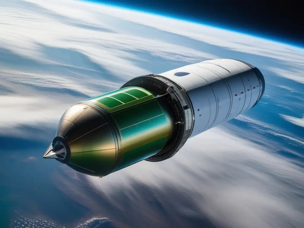 Espectacular nave espacial flotando sobre la Tierra Futuro turismo espacial: expectativas y desafíos