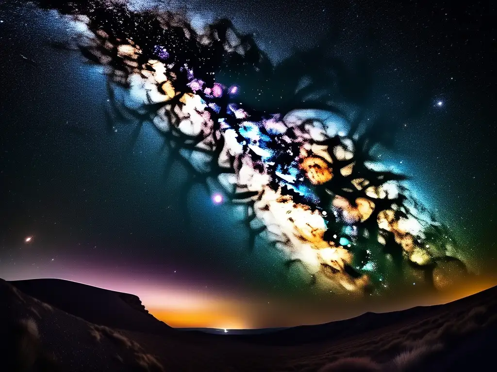 Majestuoso cielo nocturno con la Vía Láctea Consejos para turismo astronómico estelar bajo la impresionante imagen nocturna de la Vía Láctea