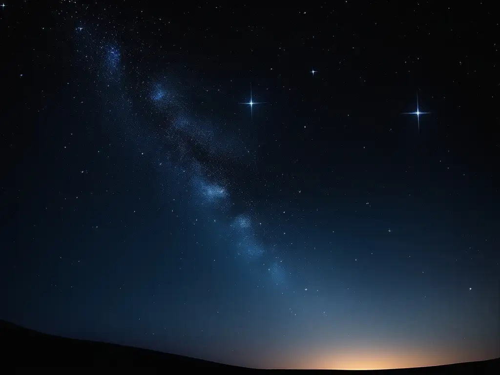 Noche estrellada: belleza y grandeza del universo Guía: 8k imagen detallada de un cielo estrellado, con diseño minimalista y moderno