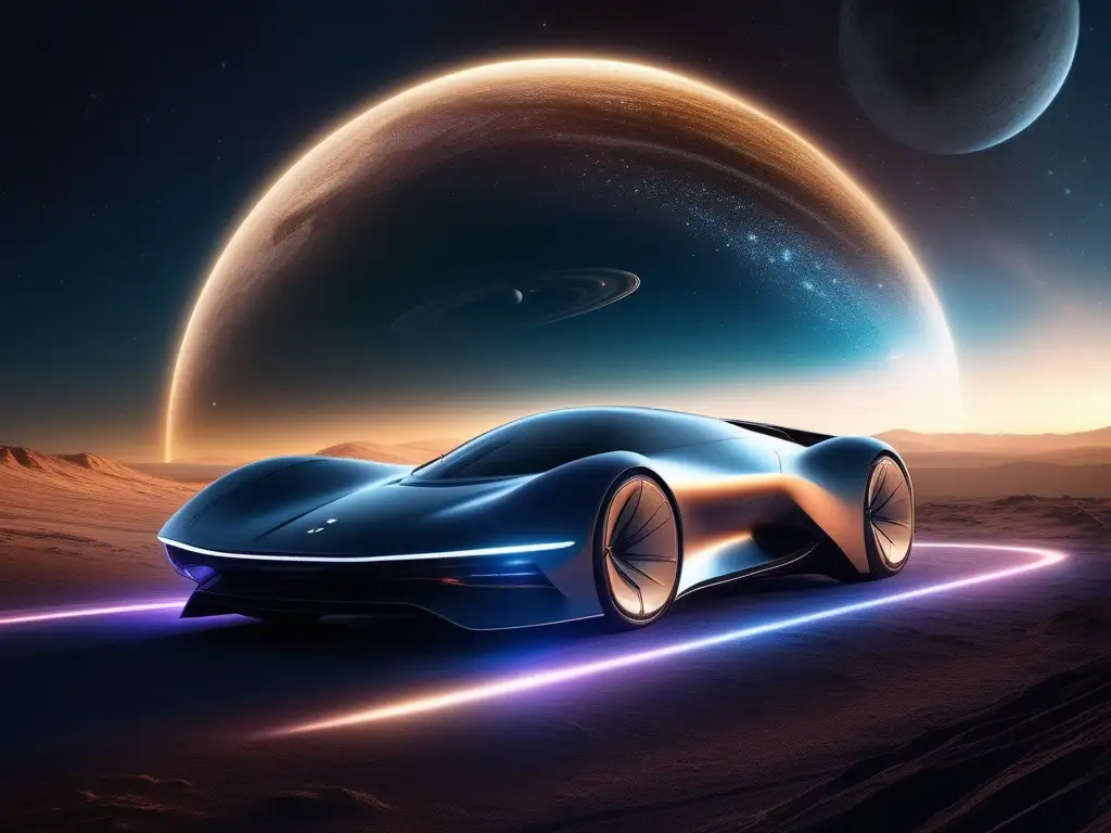 Serenidad en el cielo estrellado con nave espacial futurista Impacto del turismo espacial en relaciones internacionales: nave espacial futurista en el cielo estrellado