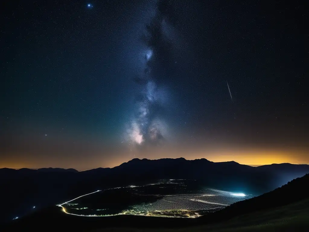 Cielo nocturno estrellado, educación sobre contaminación lumínica Consecuencias de la contaminación lumínica espacial, imagen impresionante de un cielo nocturno oscuro lleno de estrellas