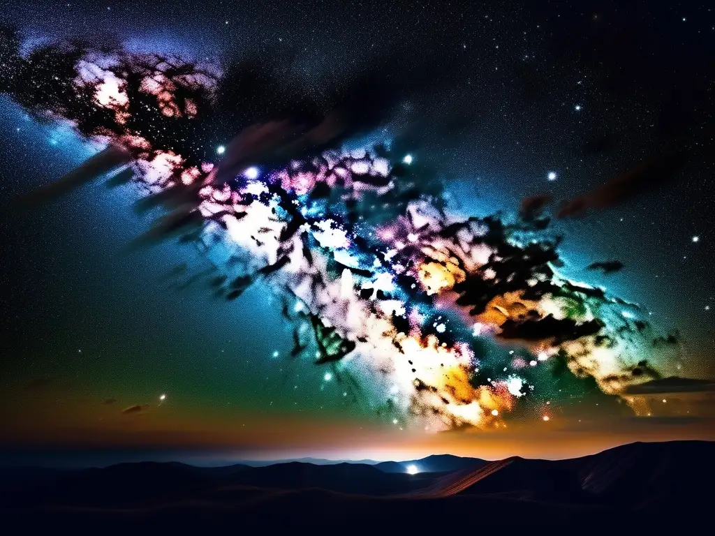 Cielo nocturno puro y estrellado Impresionante cielo nocturno sin contaminación lumínica, muestra la belleza de estrellas y galaxias