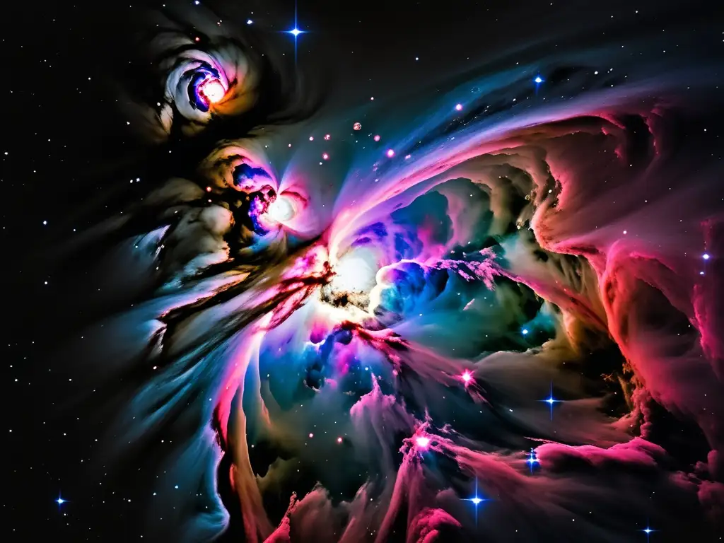 Nebulosa de Orión: Detalles en 8k Descubre la belleza cósmica de la nebulosa de Orión en una imagen ultradetallada de 8k