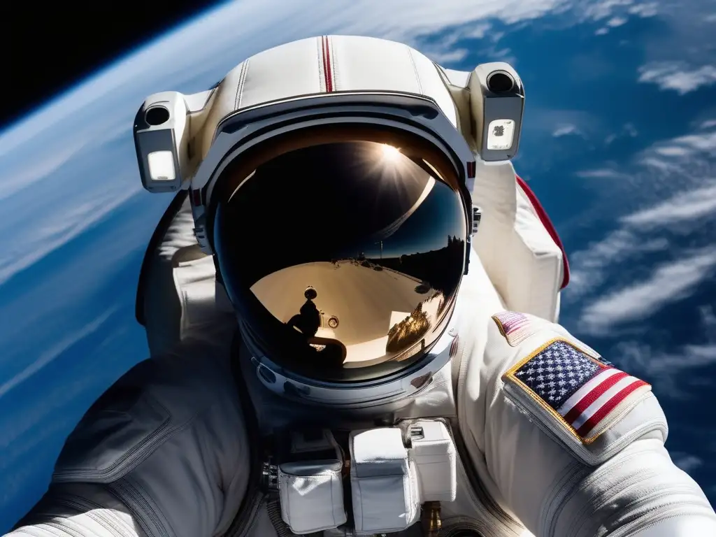 Astronauta sereno en el espacio Astronauta flotando en el espacio: Consejos para reducir ansiedad espacial