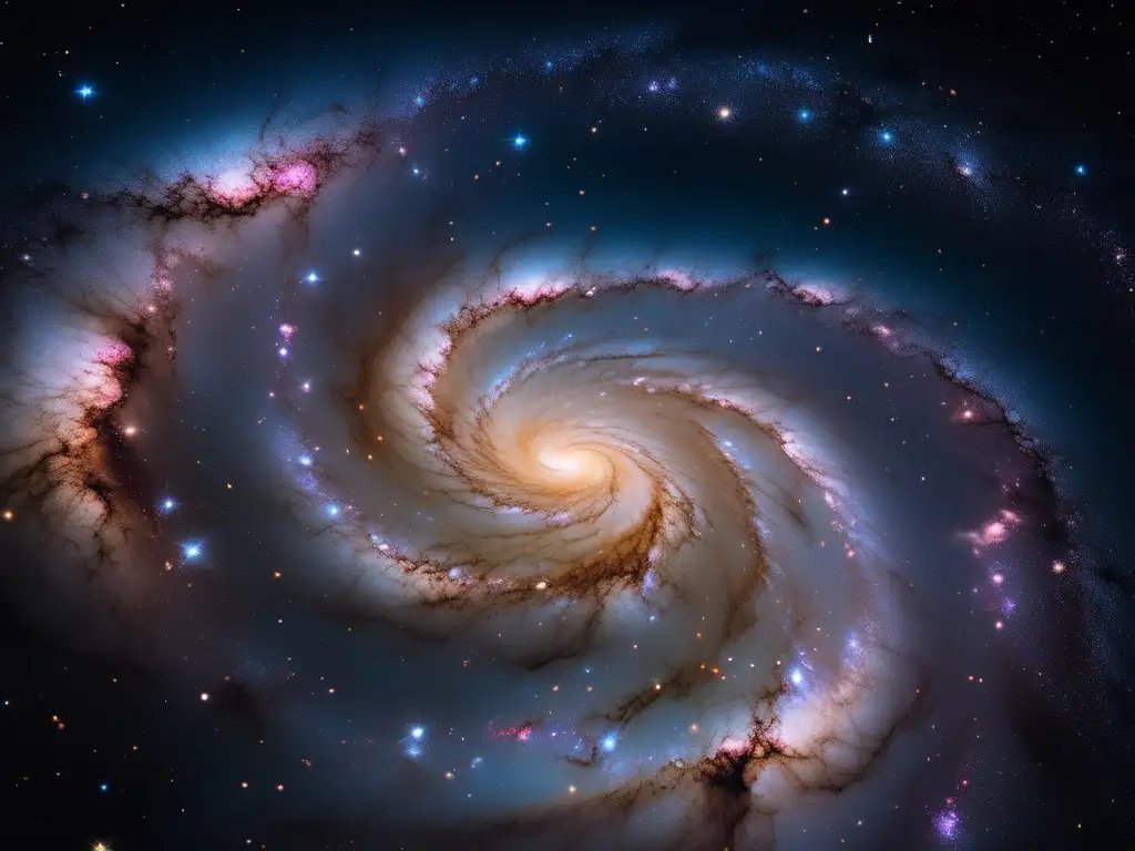 Galaxia espiral con estrellas Vista impresionante de galaxia en 8k: Cursos de astronomía para emergencias espaciales