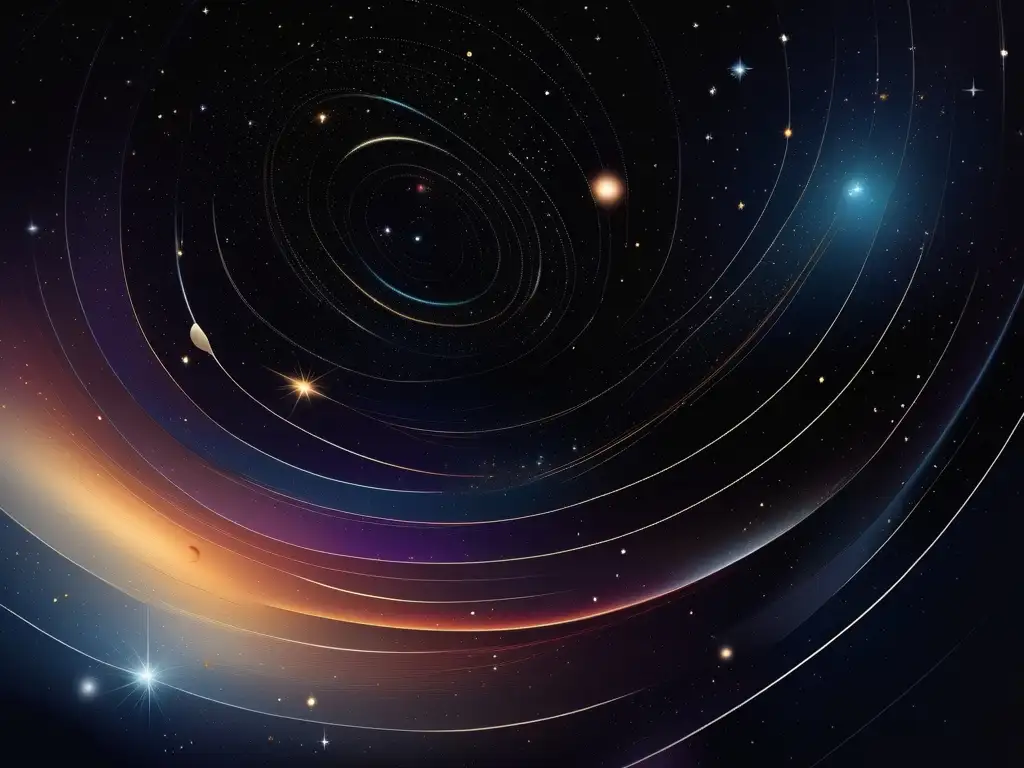 Universo misterioso y expansivo Misterios del universo oscuro: galaxias, estrellas y nebulosas en un espacio profundo y misterioso