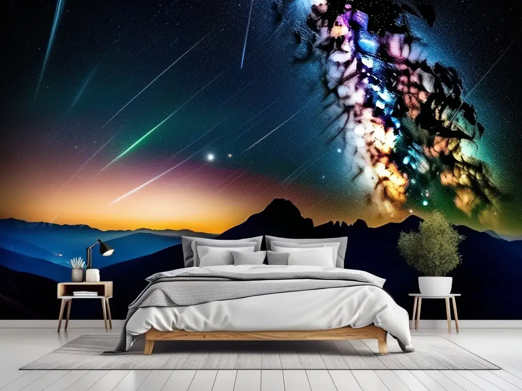 Noche estrellada con montañas Impresionante imagen 8k de una noche estrellada con montañas y la Vía Láctea - Exploración espacial: Adaptaciones cinematográficas de la astronomía
