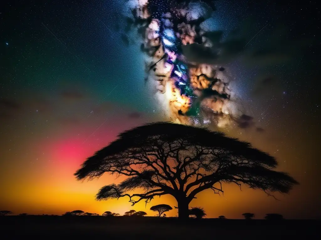 Noche estrellada en la sabana africana Interpretación astronómica en culturas indígenas africanas