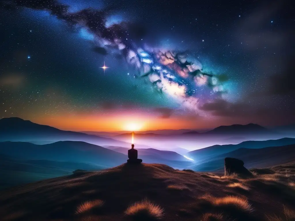 Impresionante imagen nocturna con constelaciones entrelazadas Obra de arte: Mitología Estelar y Culturas Antiguas