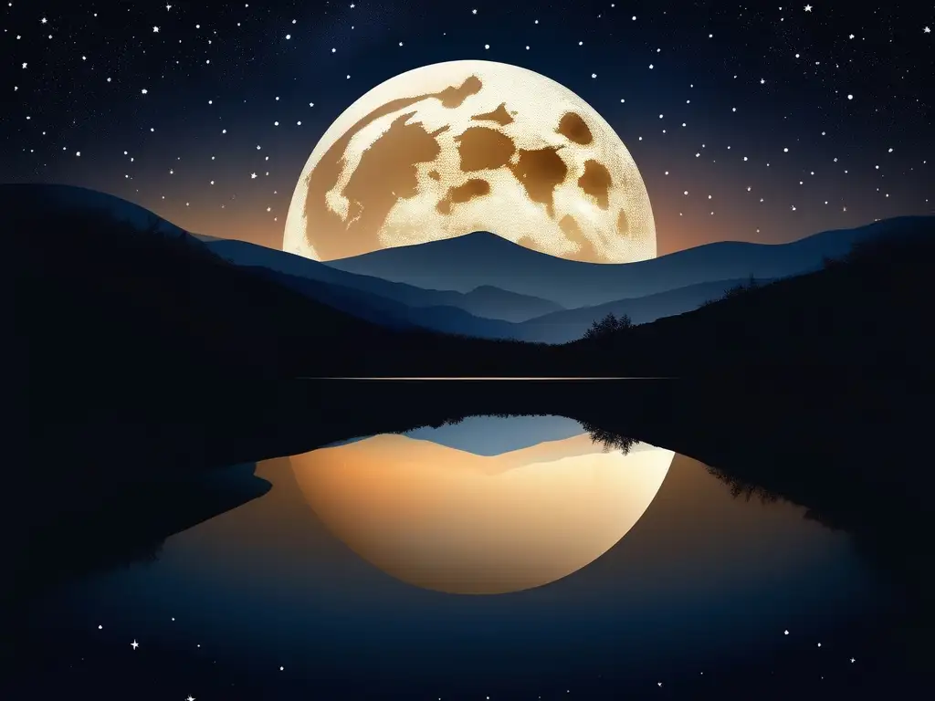 Noche estrellada con luna llena radiante Foto astronómica: noche estrellada, luna llena, constelaciones