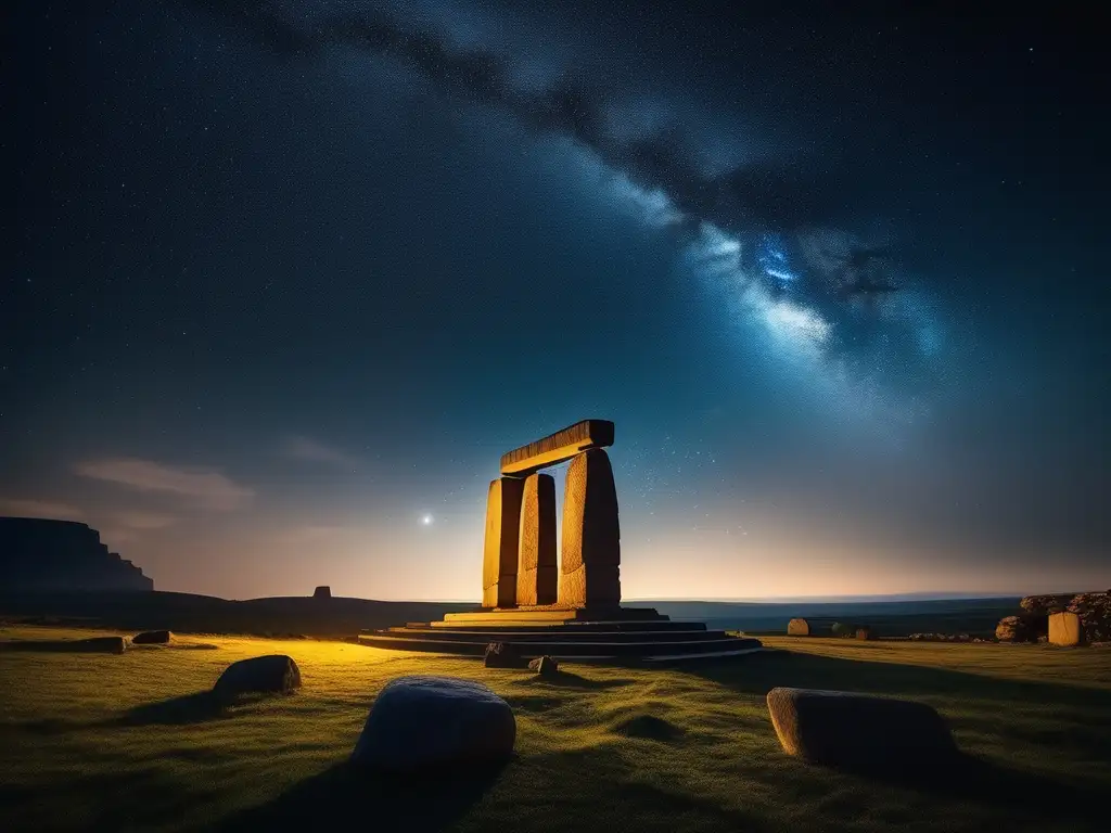 Monumento megalítico estelar Turismo astronómico: monumento megalítico bajo un cielo estrellado
