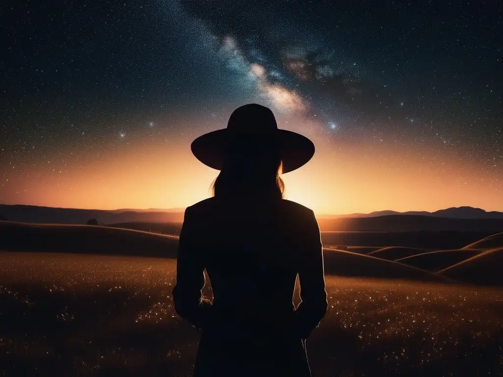 Noche estrellada con figura protegida Noche estrellada con protección solar