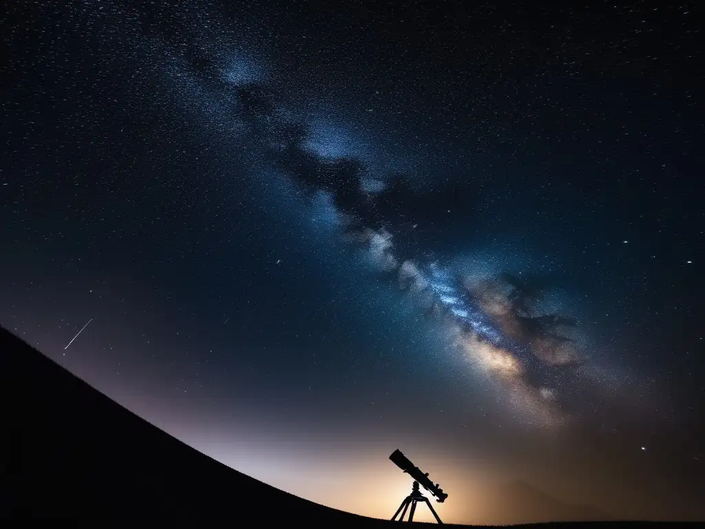 Noche estrellada con telescopio Consejos para astrofotografía de campo amplio: Estrellado nocturno majestuoso con telescopio minimalista