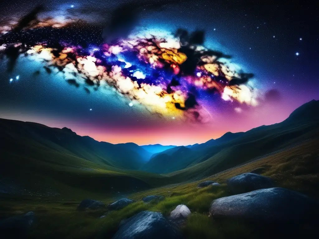 Noche estrellada: belleza cósmica Maravillosa imagen nocturna de la Vía Láctea y estrellas, perfecta para turismo astronómico