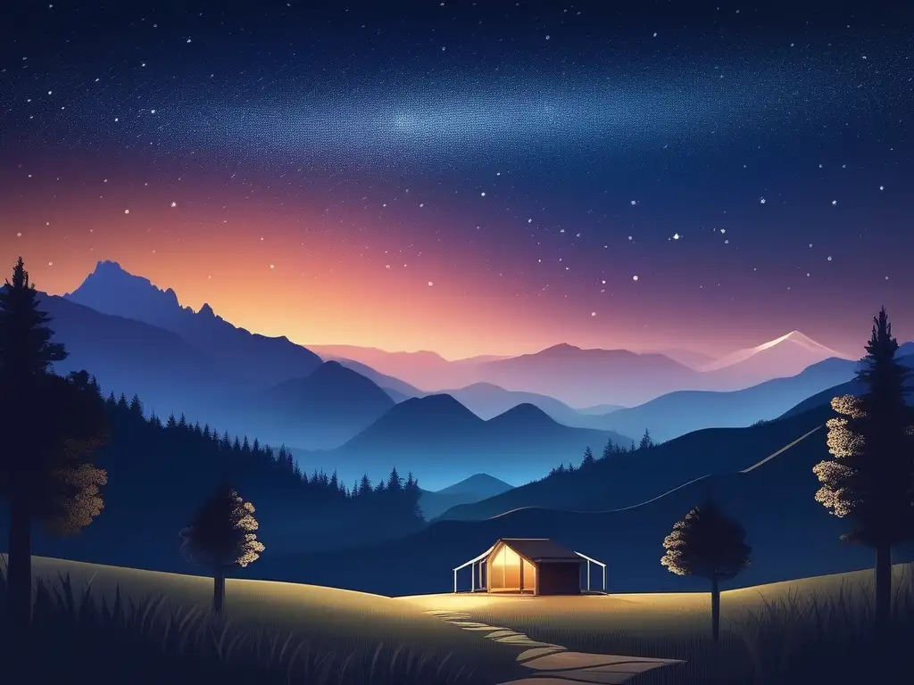 Noche estrellada sobre montañas Noche estrellada con montañas: Consejos para turismo astronómico estelar