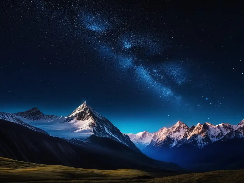 Noche estrellada en montañas nevadas Turismo astronómico sostenible: Descubriendo destinos estelares