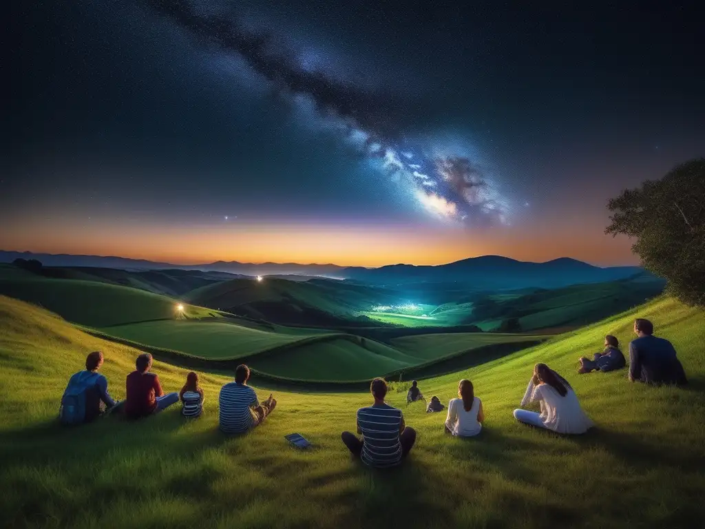 Turismo astronómico en zonas rurales: Noche estrellada, paisaje rural y observadores maravillados