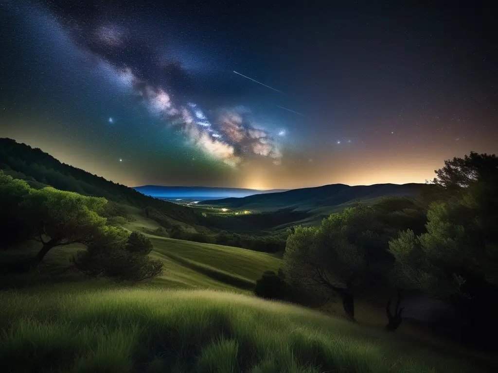 Noche estrellada: Un paisaje celeste y sostenible Paisaje nocturno con la Vía Láctea: Relación sostenibilidad turismo astronómico