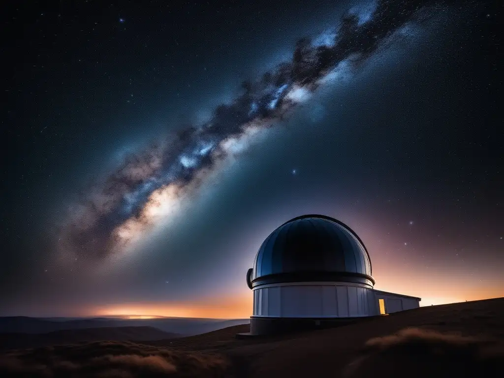 Observación celeste en 8k: telescopio y cielo nocturno Observación astronómica de planetas bajo un cielo estrellado y detallado en 8k