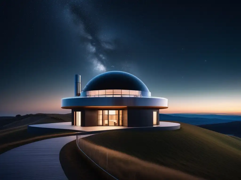 Observatorio futurista bajo un cielo estrellado Turismo astronómico: conexión con el universo
