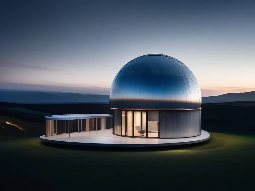Observatorio moderno y minimalista bajo un cielo estrellado Observatorio moderno y minimalista en un cielo estrellado - Turismo astronómico en la antigüedad