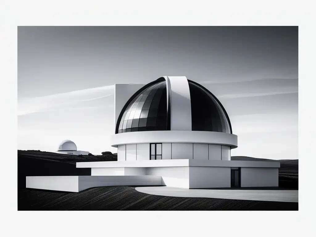 Observatorio moderno en un paisaje estrellado Importancia educación conservación destinos astronómicos: observatorio moderno en paisaje estrellado