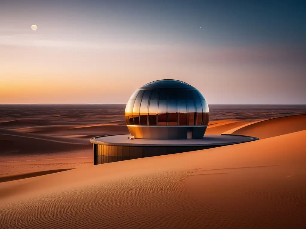 Observatorio futurista en el desierto Destino astronómico en Malí: Explorando el universo desde el corazón estelar en un observatorio moderno en el desierto