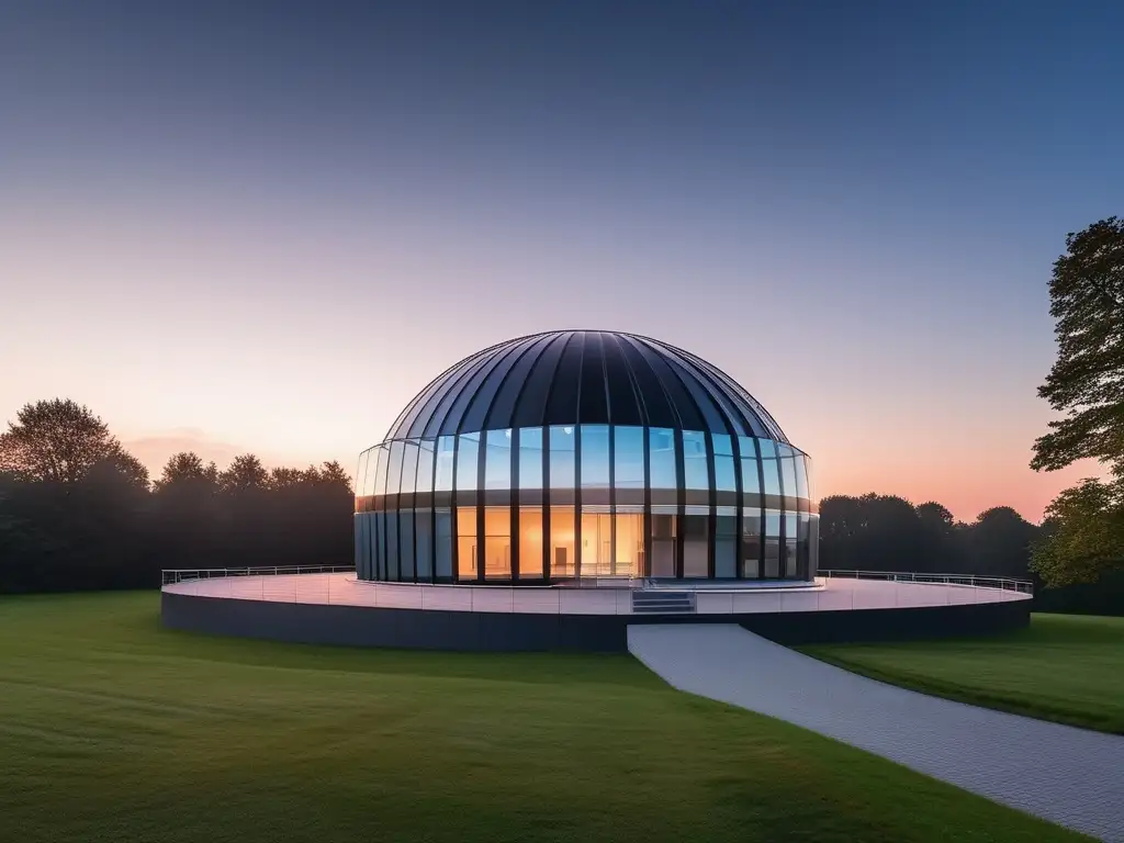 Observatorio Sonnenborgh: arquitectura minimalista y futurista Imagen 8K del Observatorio Sonnenborgh en Países Bajos, destacando su diseño moderno y minimalista