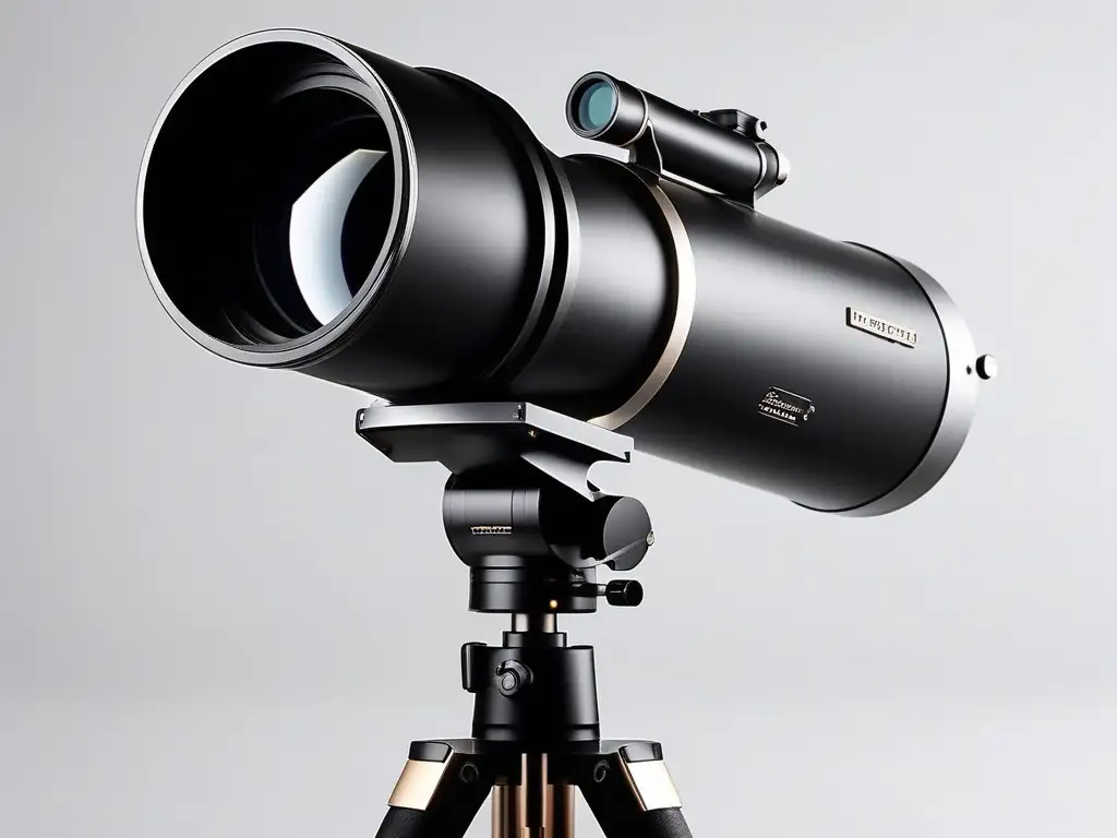 Telescopio moderno de metal negro con trípode Telescopio astronómico para principiantes: equipo necesario para turismo estelar