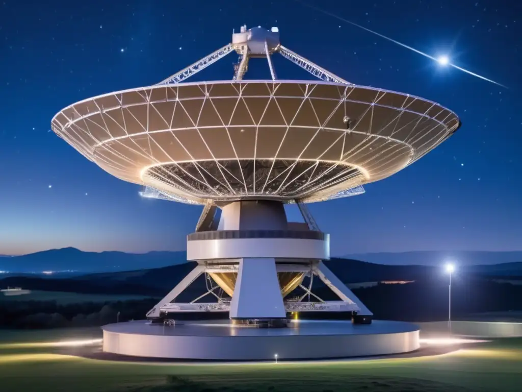 Radiotelescopio captando radiogalaxias Descubriendo radiogalaxias: secretos del espacio profundo - Radiotelescopio moderno captura la belleza cósmica