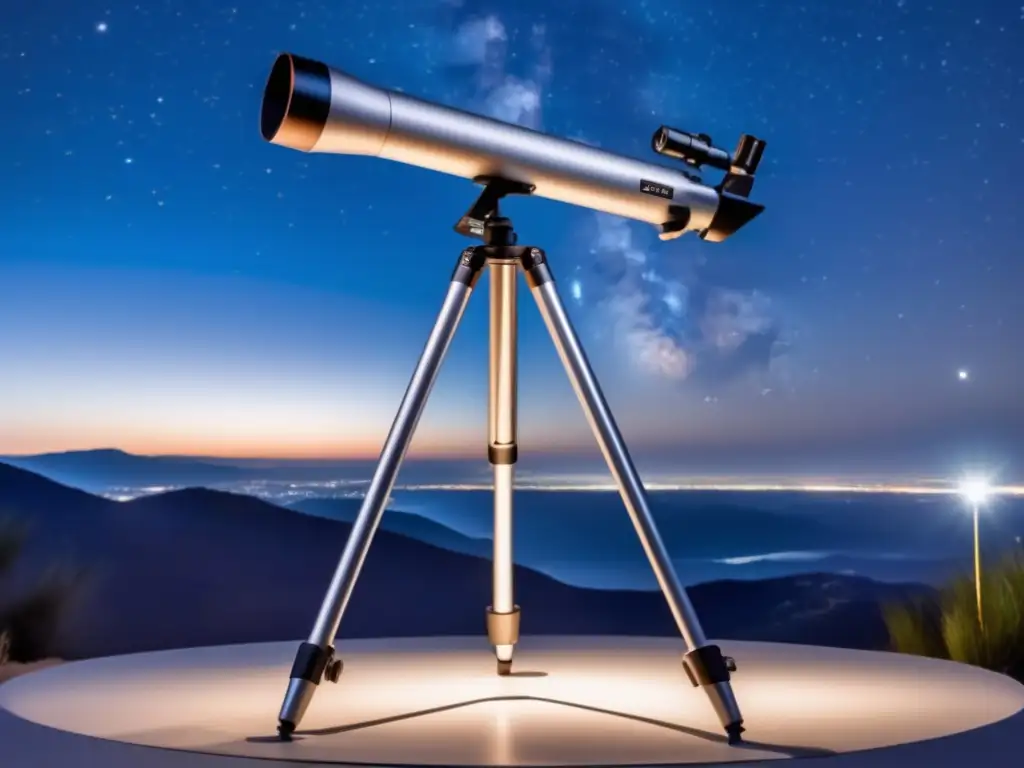 Trípode ideal para telescopio cósmico en una noche estrellada