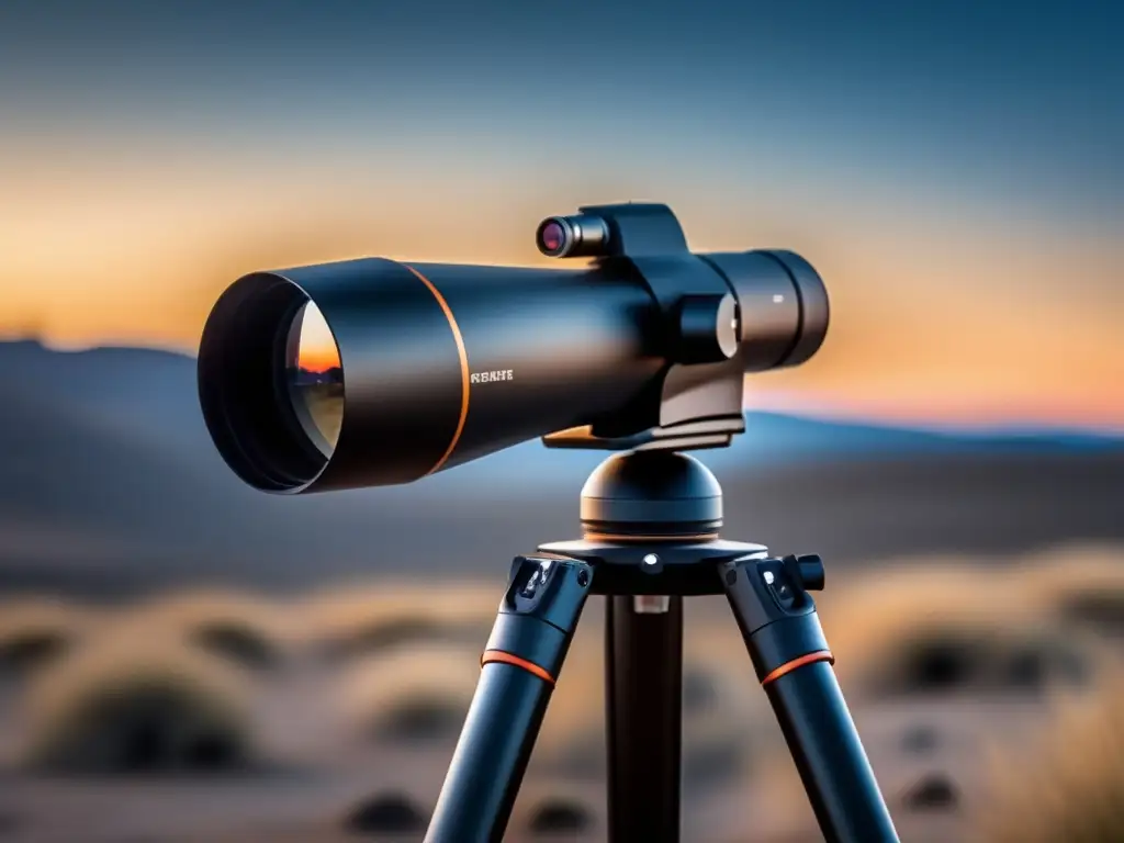 Trípode para telescopio cósmico negro, moderno y ultradetallado