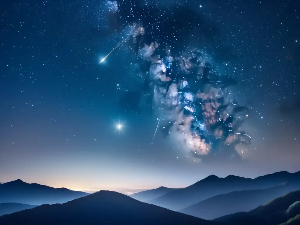 Noche estrellada: misterio y belleza Influencia de tránsitos planetarios en astrología: imagen deslumbrante del cielo nocturno estrellado, mostrando la vastedad y misterio del universo