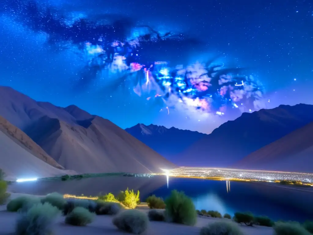 Elqui, Chile: Noches estrelladas sobre el valle Cielo estrellado y montañas en Valle de Elqui, Chile