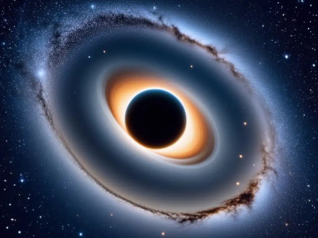 Vista nocturna con estrellas y agujero negro: Descubriendo misterios cósmicos